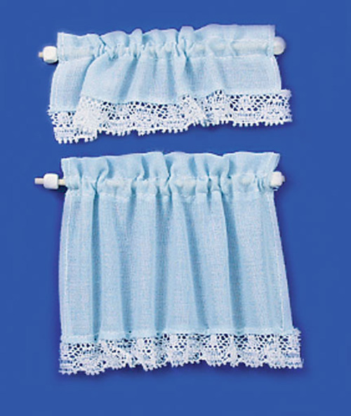 CURTAINS/COTTAGE SET/BLUE