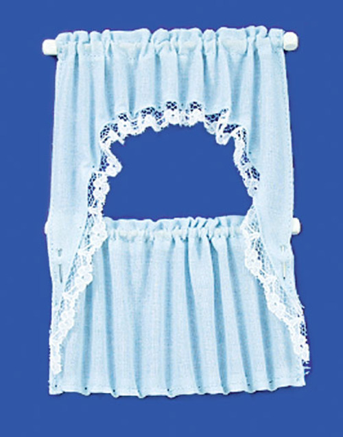 CURTAINS/RUF.CAPE SET/BLU