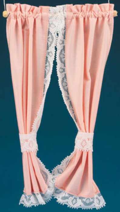 TIE BACK CURTAINS/PEACH