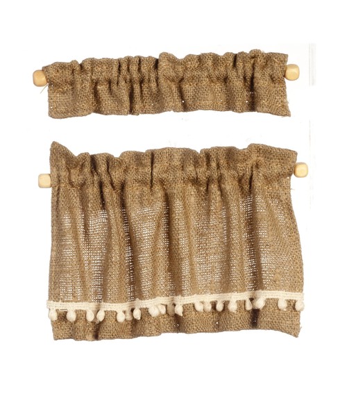 CURTAINS/COTTAGE SET/BURL