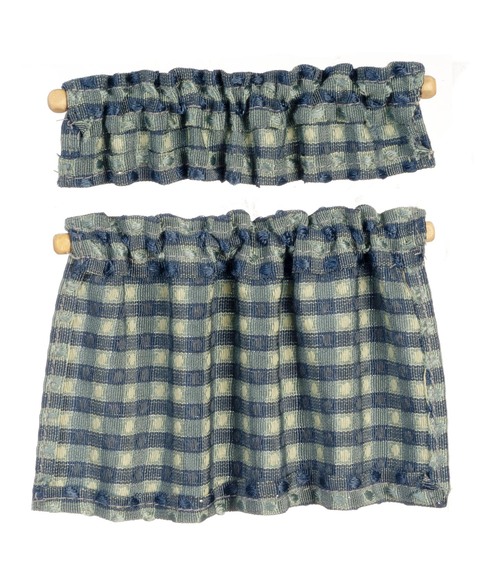 CAFE CURTAINS/BLUE