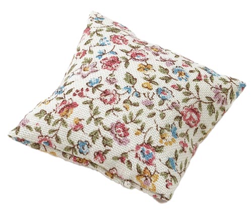 PILLOW/ECRU FLORAL PRINT