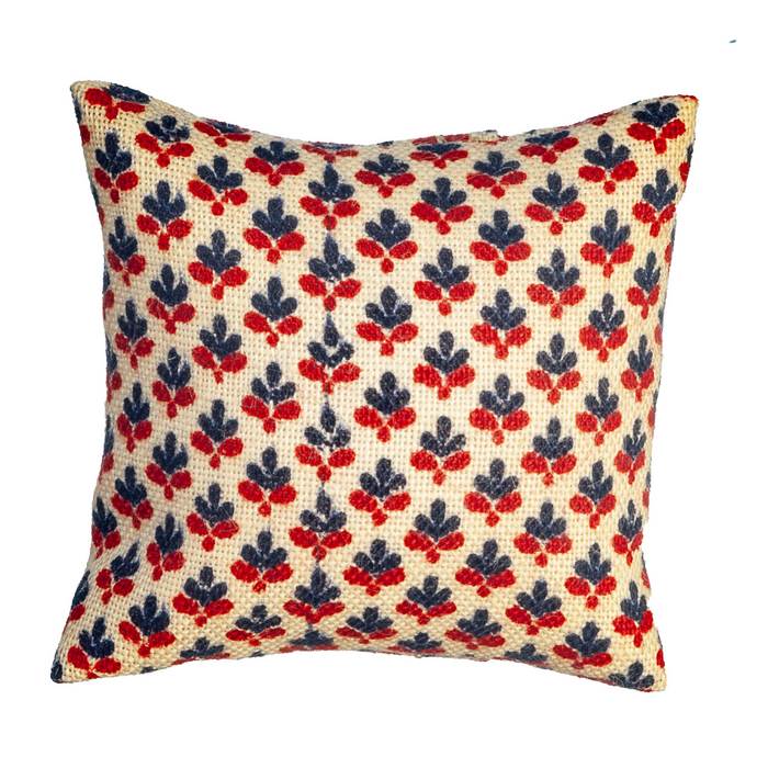 Pillow/CreamWBlueRedDesig