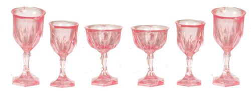 CUT STEMWARE/PINK/6pcs