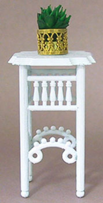 PLANT STAND W/PLANT/WHITE