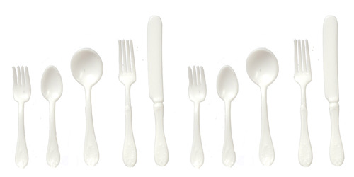 WHITE FLATWARE/10pcs