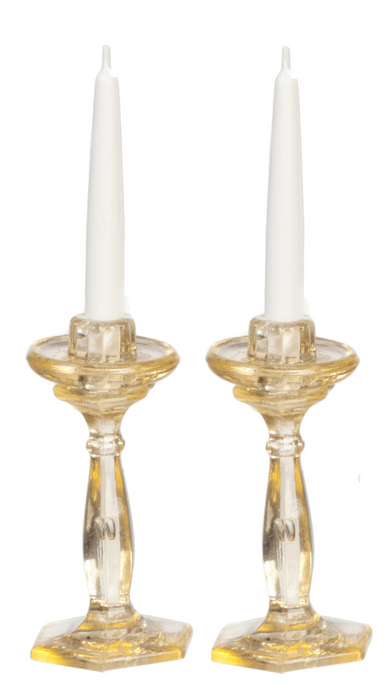 CANDLESTICKS/AMBER