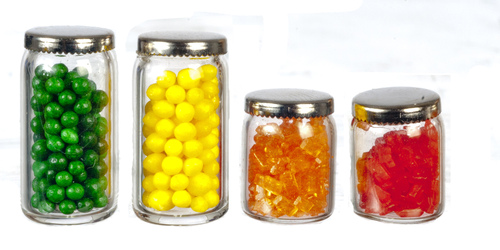 GLASS QUART/PINT JARS/4pc