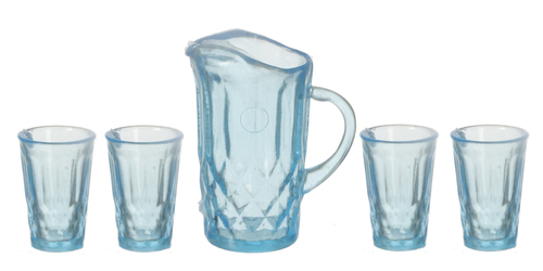 PITCHER W/4 GLASSES/BLUE