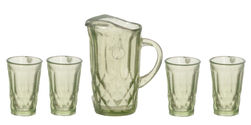 PITCHER/4 TUMBLERS/GREEN