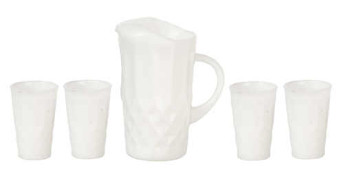 PITCHER/4 TUMBLERS/WHITE