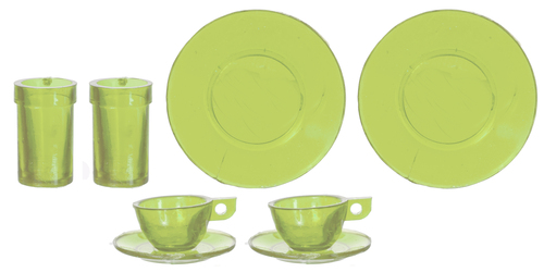 DISHES/GREEN/8pcs