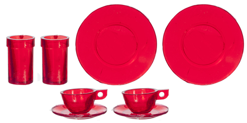 DISHES/RED/8pcs