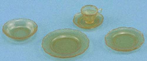 DEPRESSION DISH SET/5/AMB