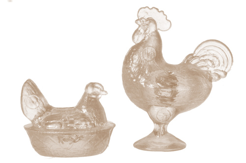 ROOSTER/NESTING HEN/AMBER