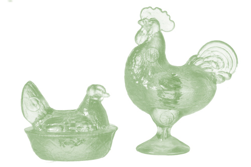 ROOSTER/NESTING HEN/GREEN