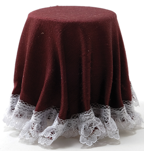 SKIRTED TABLE/BURGUNDY