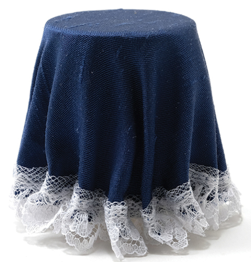 SKIRTED TABLE/NAVY BLUE