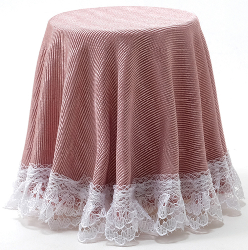 SKIRTED TABLE/DUSTY ROSE