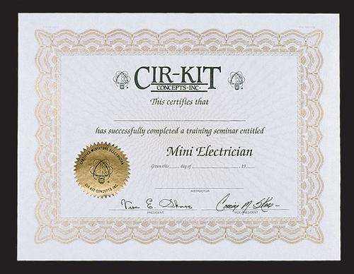 CIRKIT ELEC CERTIFICATE