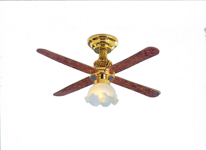 CEIL.FAN W/LG.TULIP SHADE