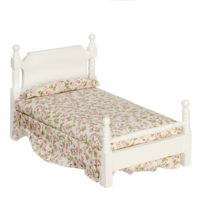 SINGLE BED/WHITE/PINK
