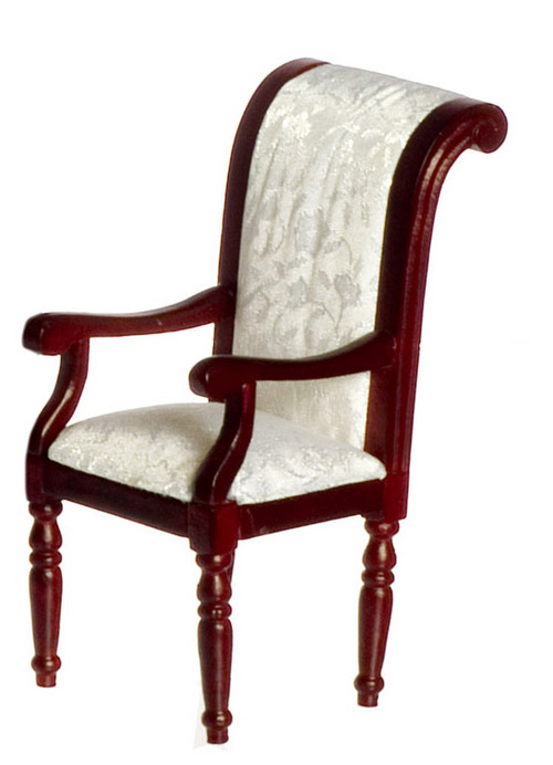 ARMCHAIR W/WH.FAB/MAHOGAN