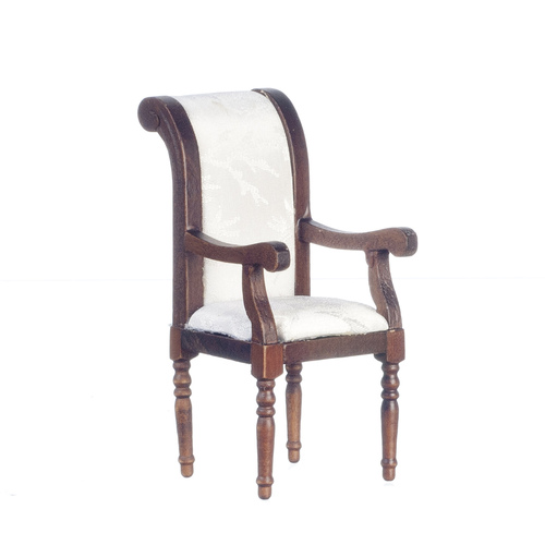 ARMCHAIR/WHITE FAB/WALNUT