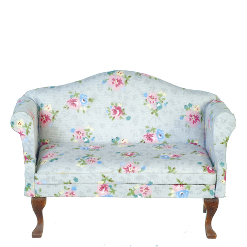 SOFA/GRAY FLORAL/WALNUT