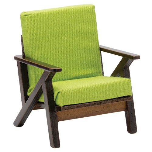 CHAIR/WALNUT/GREEN