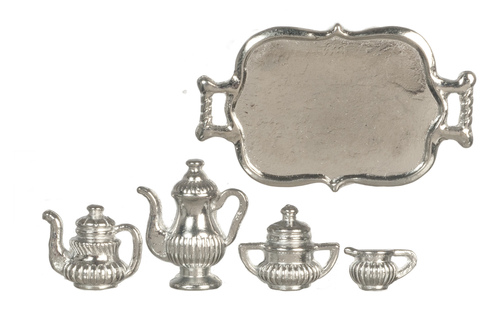 SILVER TEA SET/TRAY