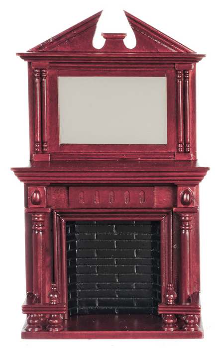 FIREPLACE W/MIRROR/MAHOG