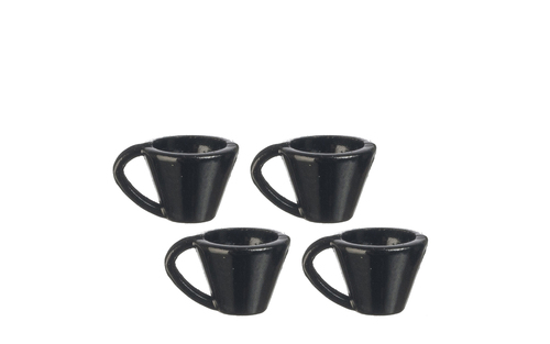 BLACK CUPS/SET/4