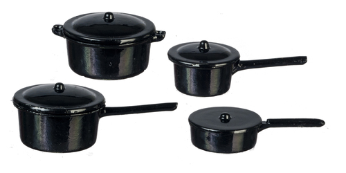 BLACK POT SET/8