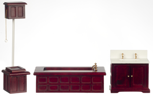 VICT.BATH SET/3/MAHOGANY