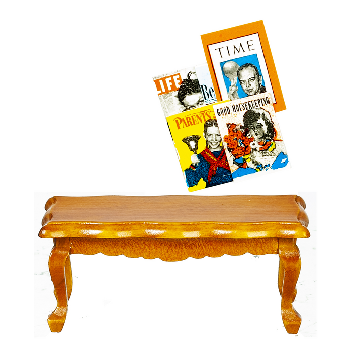COFFEE TABLE/WAL/W/MAGS.