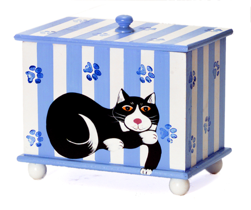 BLUE PAW PRINT CAT CONTNR