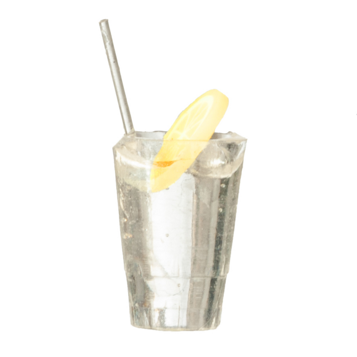 GLASS W/LEMON AND STRAW