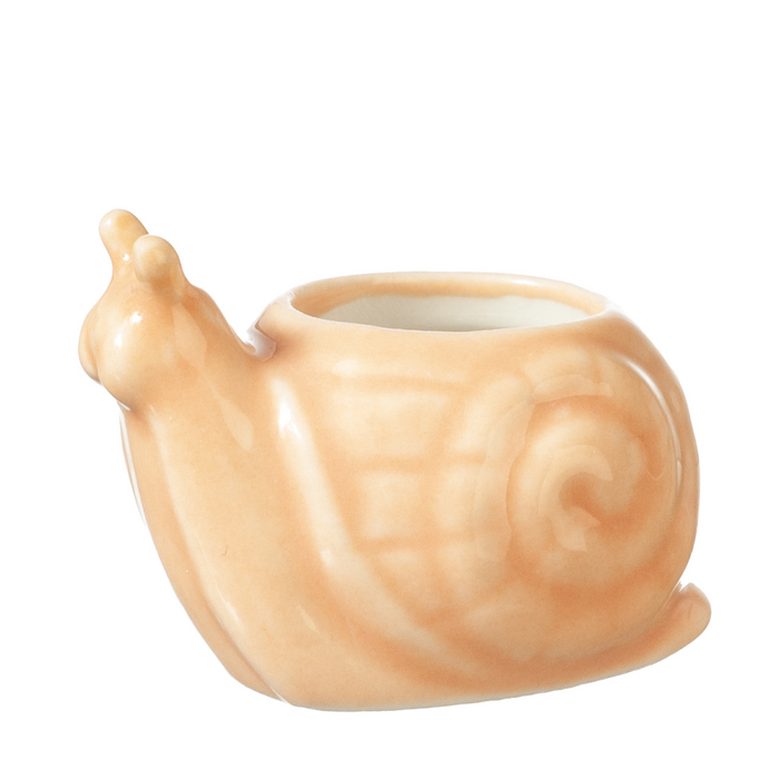 CERAMIC SNAIL JAR/ORANGE