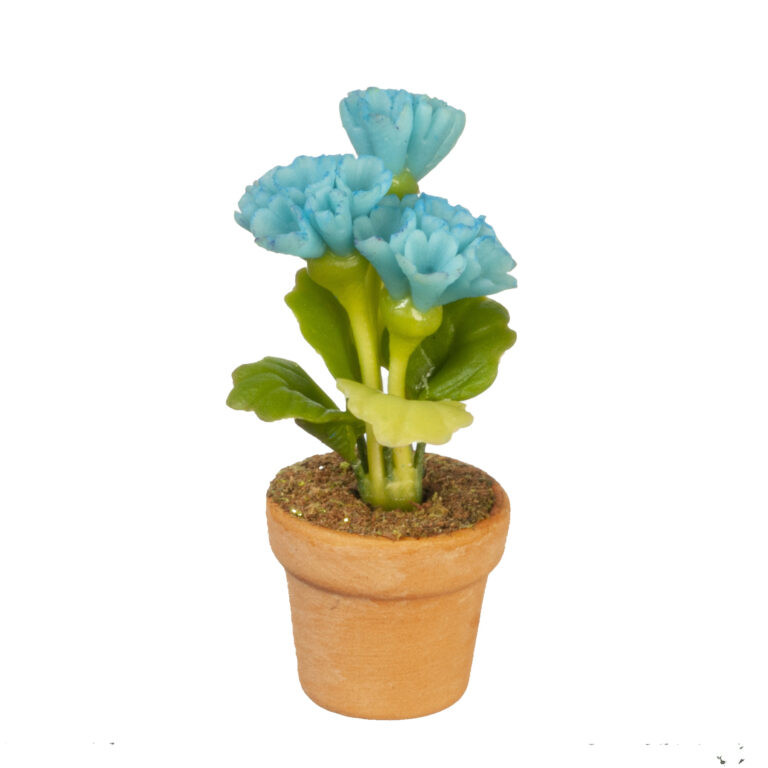 LIGHT BLUE FLOWERS IN POT
