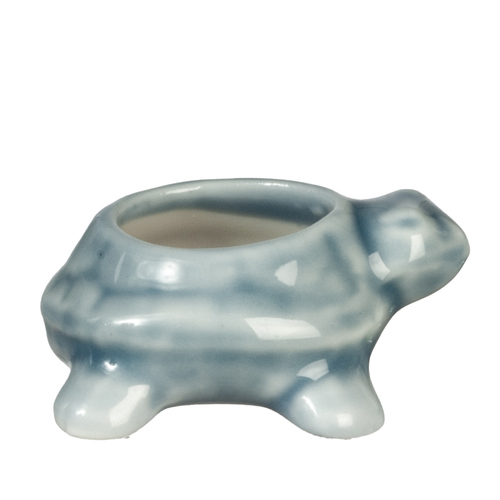 SM.BLUE CERAMIC TURTLE PL
