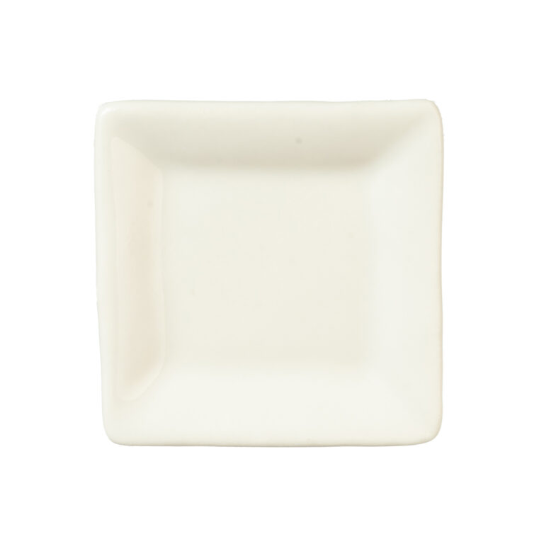 SQUARE CERAMIC PLATE/WH