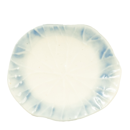 CERAMIC PLATE/BLUE TRIM