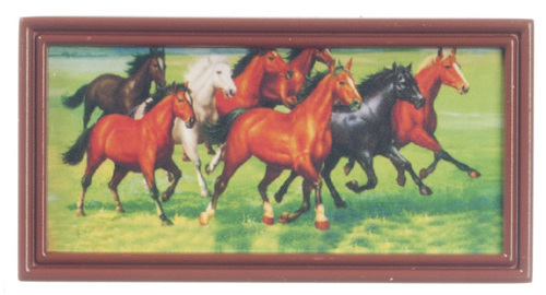 HORSES IN BROWN METAL FRM