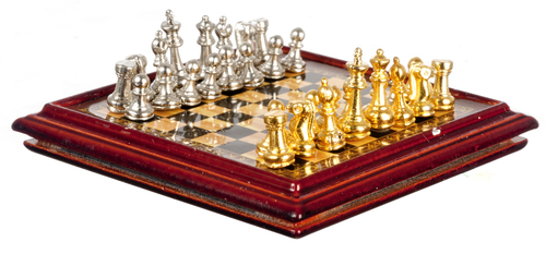 METAL CHESS SET AND BOARD