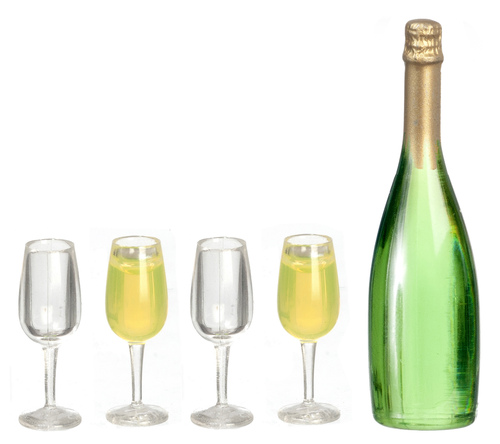 CHAMPAGNE BOTTLE/4 GLASS