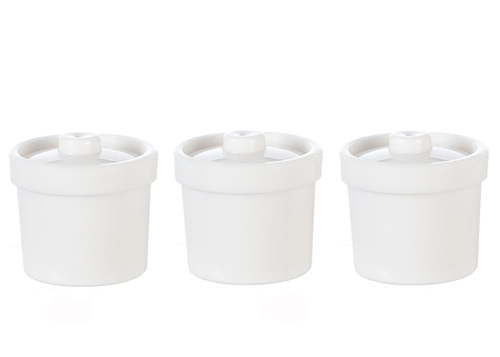 CANISTERS W/LIDS/3/WHITE