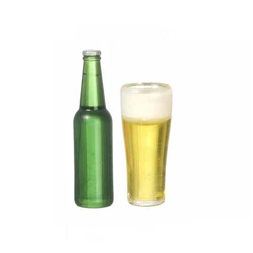 GREEN BEER BOTTLE/GLASS