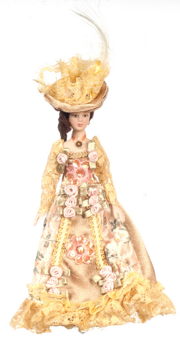 VICT.LADY IN FLORAL GOWN