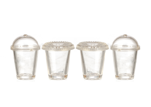 GLASSES/4/2 RD.LIDS/2 FLT